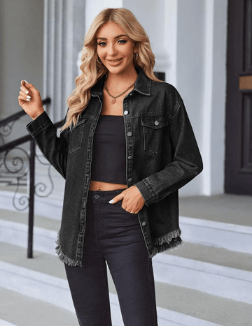 Veste denim Lara Oversize effet délavé