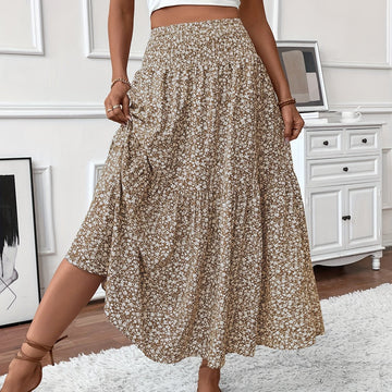 Jupe longue bohème fleurie Elena – fluide & taille élastique