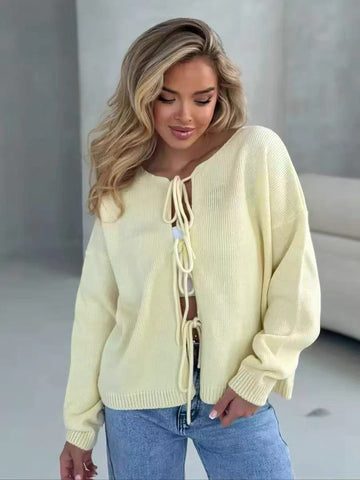 Pull en maille à lacets - décontracté et féminin - MAX FOR ME