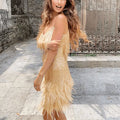 Mini Robe à Paillettes et Plumes Brillance et Glamour
