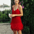 Mini Robe à Paillettes et Plumes Brillance et Glamour