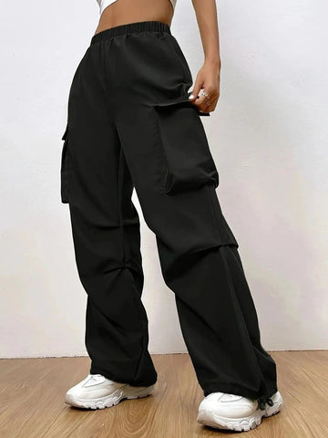 Pantalon Cargo Taille Haute – Look Streetwear et Confort Assumé