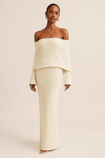 Robe Longue Marisol en Bouclé Elégante