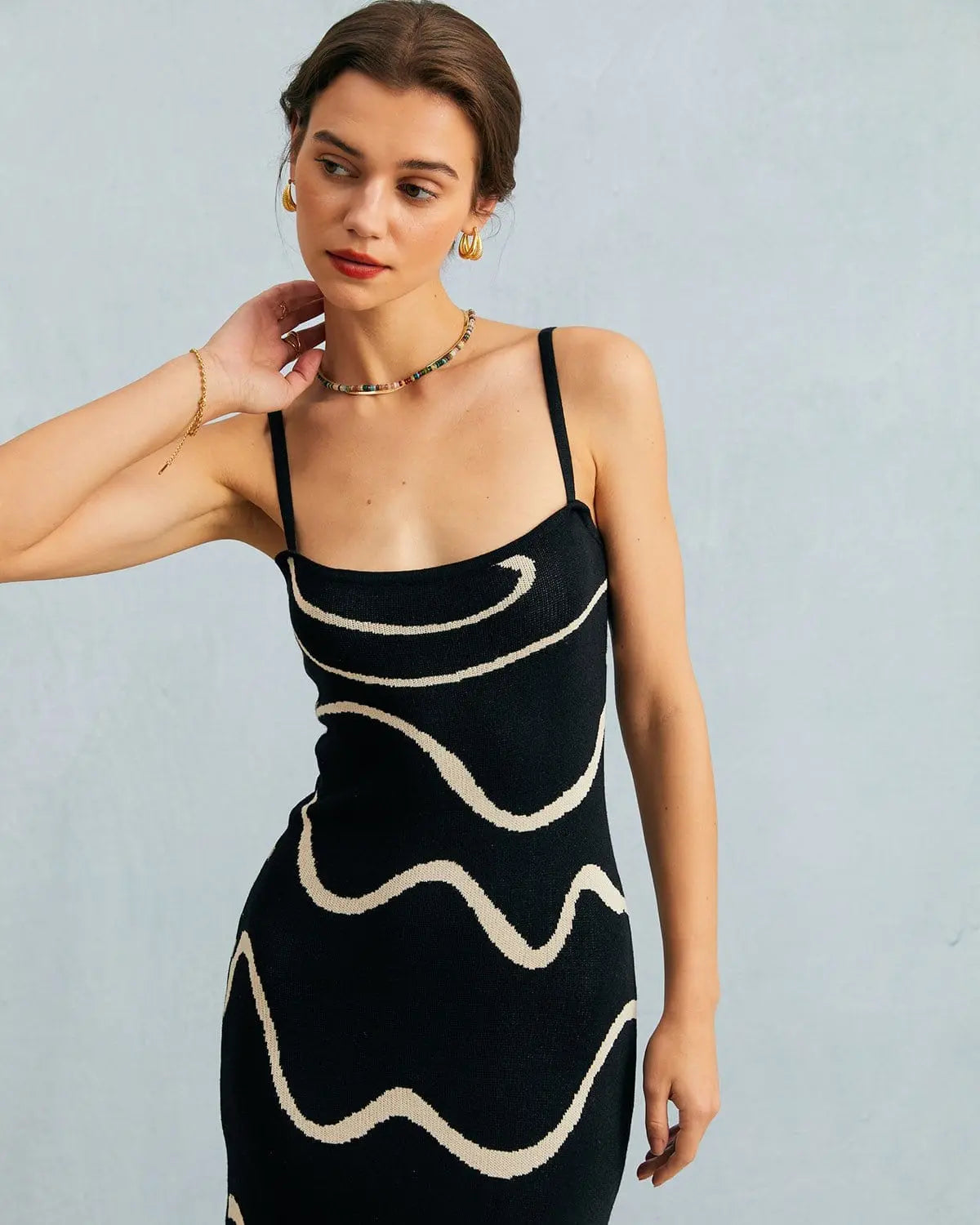 Robe Midi Femme Noire Bodycon en Coton et Modal avec Ourlet de Sirène - Élégante et Confortable MAX FOR ME