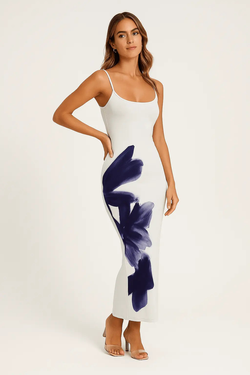 Robe d’Été Femme Style Américain – Coupe Longue et Ajustée Blanc / S MAX FOR ME