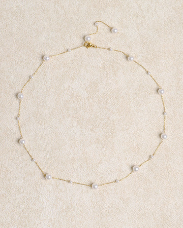 Collier en alliage de perle blanc