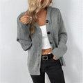 Cardigan à capuche en maille texturée - douceur et style décontracté - MAX FOR ME Gris / S MAX FOR ME