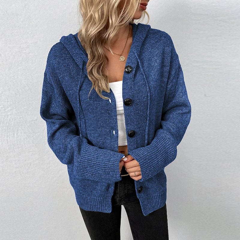 Cardigan à capuche en maille texturée - douceur et style décontracté - MAX FOR ME MAX FOR ME