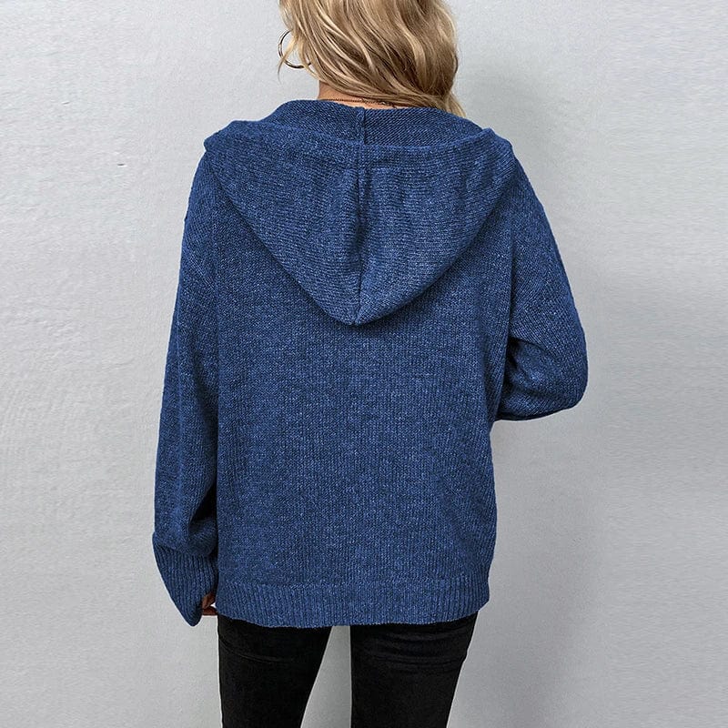 Cardigan à capuche en maille texturée - douceur et style décontracté - MAX FOR ME MAX FOR ME