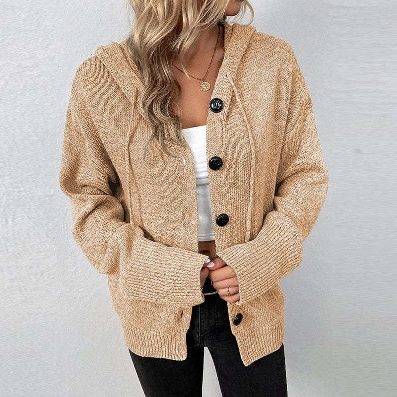 Cardigan à capuche en maille texturée - douceur et style décontracté - MAX FOR ME MAX FOR ME