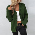 Cardigan à capuche en maille texturée - douceur et style décontracté - MAX FOR ME Vert Sapin / S MAX FOR ME