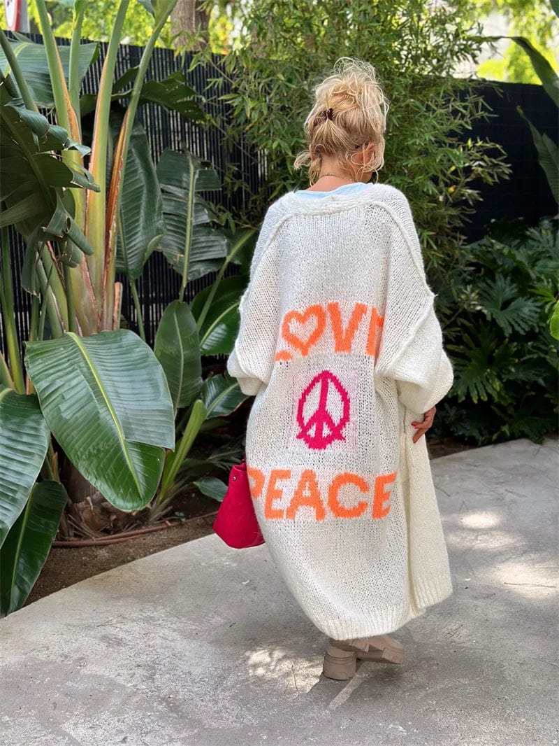 Cardigan amour et paix pour femme Orange / S MAX FOR ME