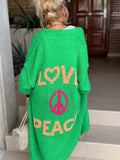 Cardigan amour et paix pour femme Vert / S MAX FOR ME