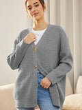 Cardigan col V coupe flatteuse femme élégance sophistiquée Gris clair / XS MAX FOR ME