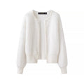 Cardigan col V femme bordure perlée élégance raffinée MAX FOR ME MAX FOR ME