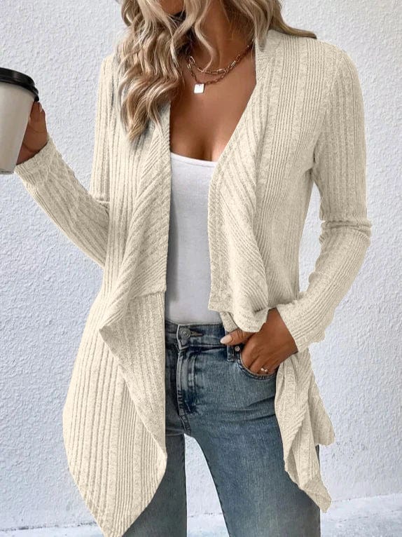 Cardigan décontracté ouvert sur le devant pour femme Crème / S MAX FOR ME