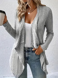 Cardigan décontracté ouvert sur le devant pour femme Gris / S MAX FOR ME
