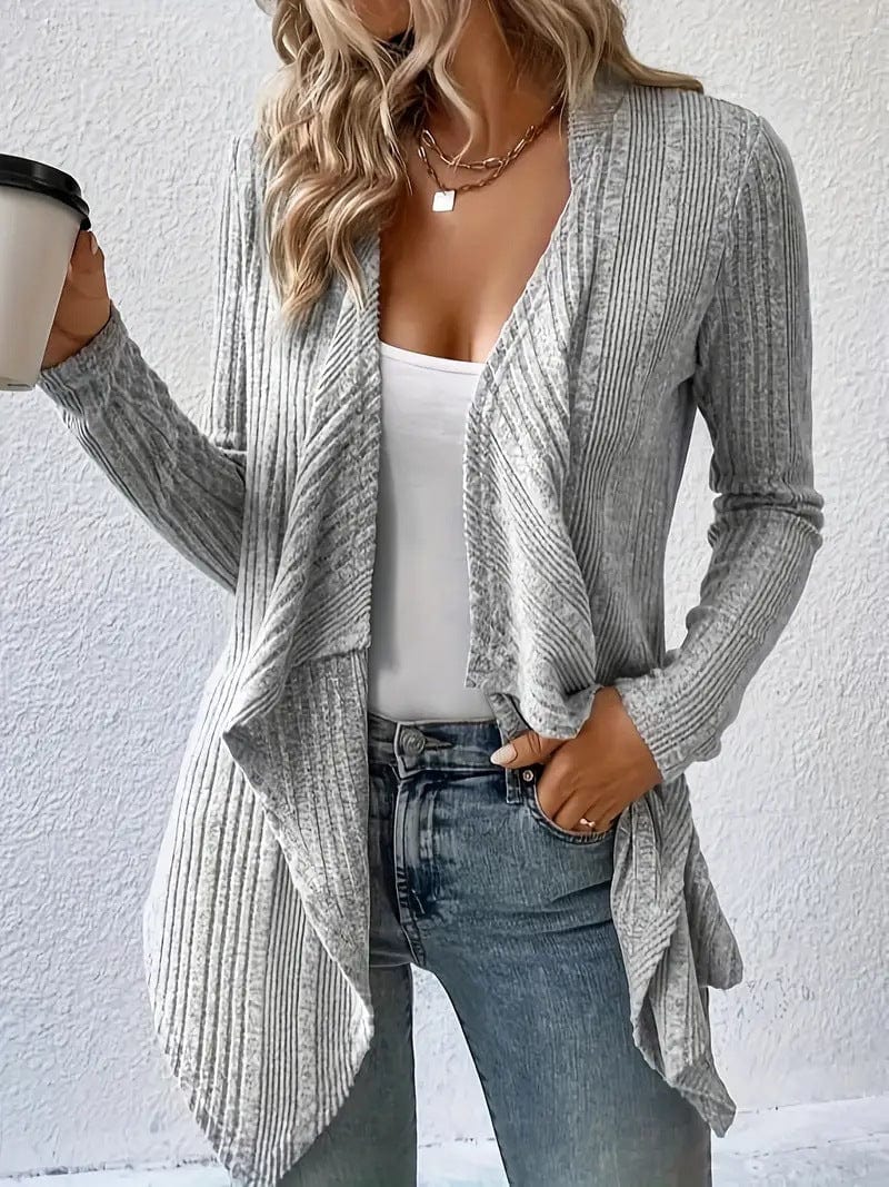 Cardigan décontracté ouvert sur le devant pour femme Gris / S MAX FOR ME
