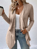 Cardigan décontracté ouvert sur le devant pour femme Kaki / S MAX FOR ME