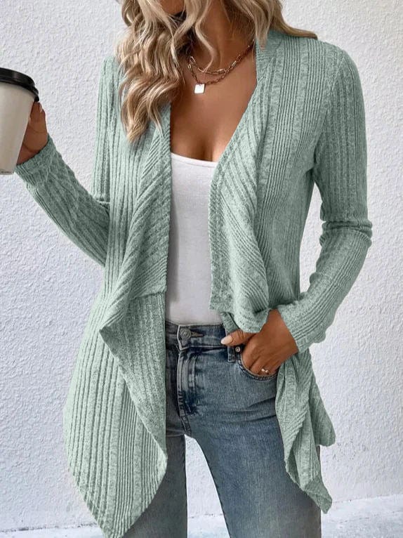 Cardigan décontracté ouvert sur le devant pour femme Vert clair / S MAX FOR ME