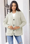 Cardigan laine col V femme oversize sophistication moderne MAX FOR ME Palmier foncé / S MAX FOR ME