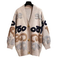 Cardigan laine oversize femme motif lettre style urbain MAX FOR ME MAX FOR ME