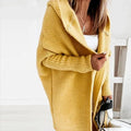 Cardigan long capuche femme sans boutons cocooning moderne MAX FOR ME Jaune / S MAX FOR ME