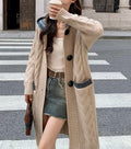 Cardigan long capuche maille épaisse oversize style manteau chic MAX FOR ME Beige / S MAX for ME