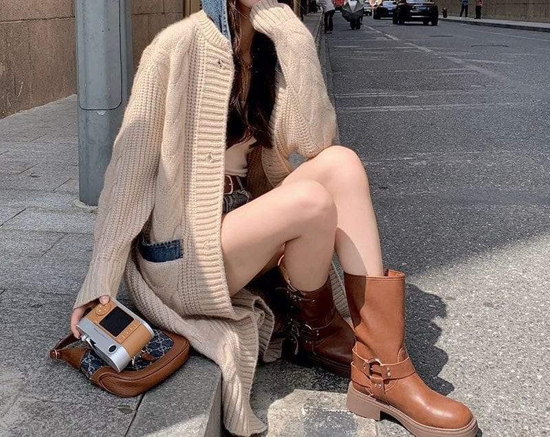Cardigan long capuche maille épaisse oversize style manteau chic MAX FOR ME MAX for ME