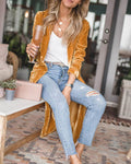 Cardigan long pour femme Jaune / S MAX FOR ME