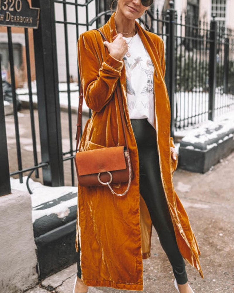 Cardigan long pour femme Marron / S MAX FOR ME