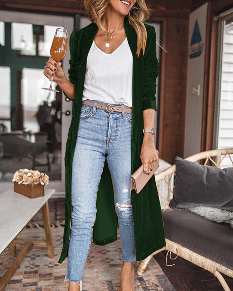 Cardigan long pour femme Vert / S MAX FOR ME