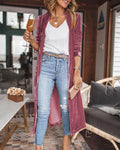 Cardigan long pour femme Violet / S MAX FOR ME