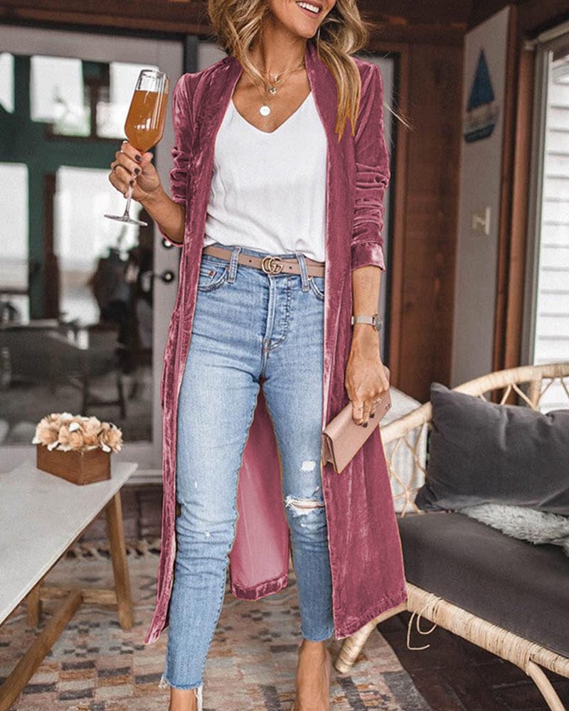Cardigan long pour femme Violet / S MAX FOR ME