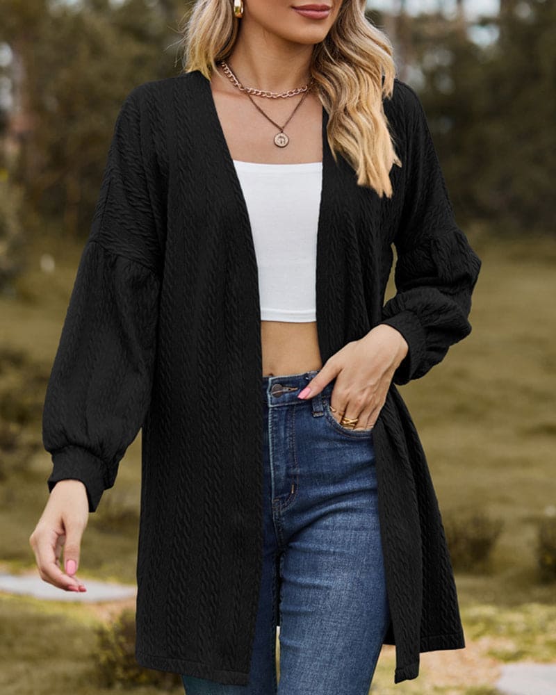 Cardigan long texturé - élégance et style au quotidien - MAX FOR ME MAX FOR ME