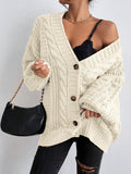Cardigan maille torsadée - chaleur et style intemporel - MAX FOR ME Blanc Cassé / S MAX FOR ME