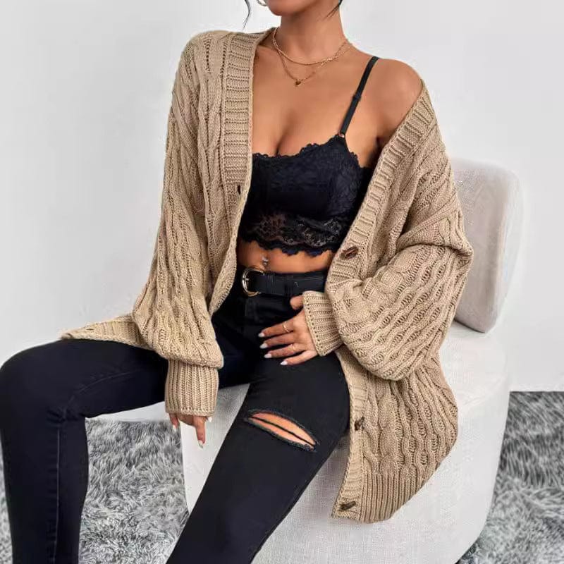 Cardigan maille torsadée - chaleur et style intemporel - MAX FOR ME MAX FOR ME