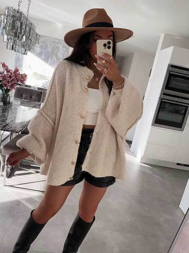 Cardigan oversize femme tricot doux confort ultime MAX FOR ME Beige / S MAX FOR ME