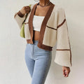 Cardigan structuré à bords contrastants - chic et moderne - MAX FOR ME Beige / S MAX FOR ME