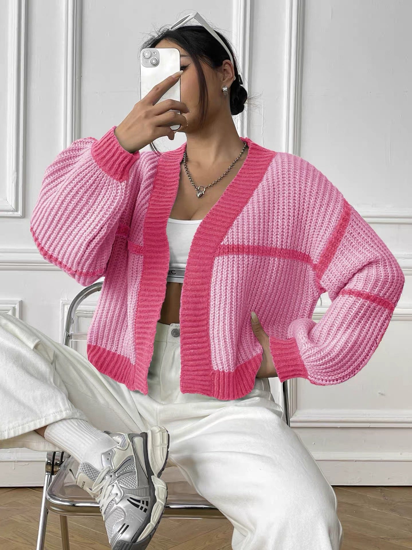 Cardigan structuré à bords contrastants - chic et moderne - MAX FOR ME MAX FOR ME
