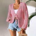 Cardigan tricoté pour femme – Ouvert sur le devant – Coupe ample – Couche légère et respirante Rose / S MAX FOR ME