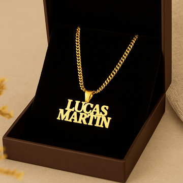 Duo Collier + bracelet personnalisé 2 prénoms coffret cadeau Or MAX for ME