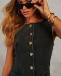 Ensemble deux pièces en jean – Gilet structuré et pantalon large stylé ensemble deux pièces