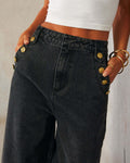 Ensemble deux pièces en jean – Gilet structuré et pantalon large stylé ensemble deux pièces