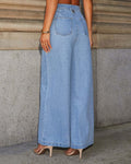 Ensemble deux pièces en jean – Gilet structuré et pantalon large stylé ensemble deux pièces