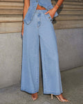 Ensemble deux pièces en jean – Gilet structuré et pantalon large stylé ensemble deux pièces