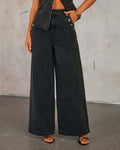 Ensemble deux pièces en jean – Gilet structuré et pantalon large stylé ensemble deux pièces