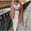 Ensemble deux pièces femme blazer et jupe en tweed lilas style élégant moderne - MAX FOR ME Blanc / S MAX FOR ME