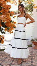 Ensemble deux pièces – jupe maxi fluide et top bustier festonné MAX FOR ME