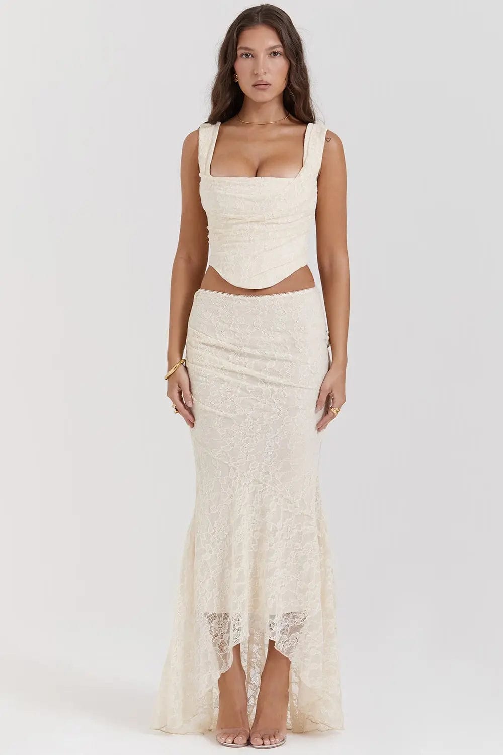 MAX for ME ensemble Ensemble Clara en dentelle florale avec corset